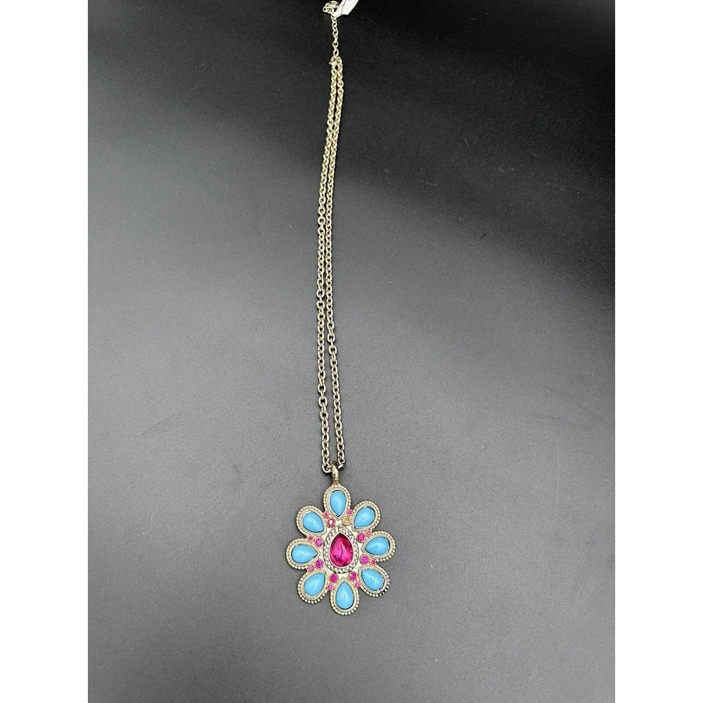 R.J.‎ Graziano Vintage Glass Stone Southwest Pendant Necklace